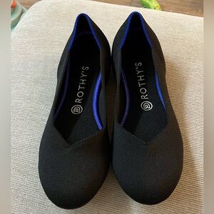 Rothy's Round Toe Black Ballet Flats Slip On Shoes SIZE US W9.5